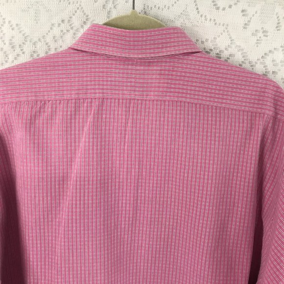 Ralph Lauren Mens Pink Mini Plaid Button Up Shirt XL - Picture 7 of 8